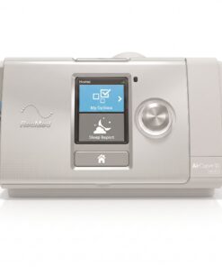 Vista frontal del BiPAP ResMed AirCurve 10 VAuto con pantalla a color y perilla giratoria