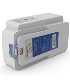 Batería de doble duración BA-408 para Inogen One G4, vista de perfil que resalta su mayor grosor