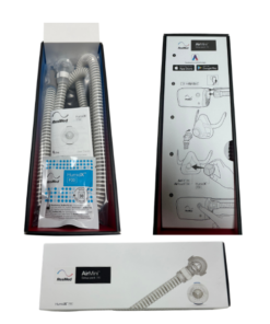 Contenido del kit AirMini F20: manguera, conector y HumidX