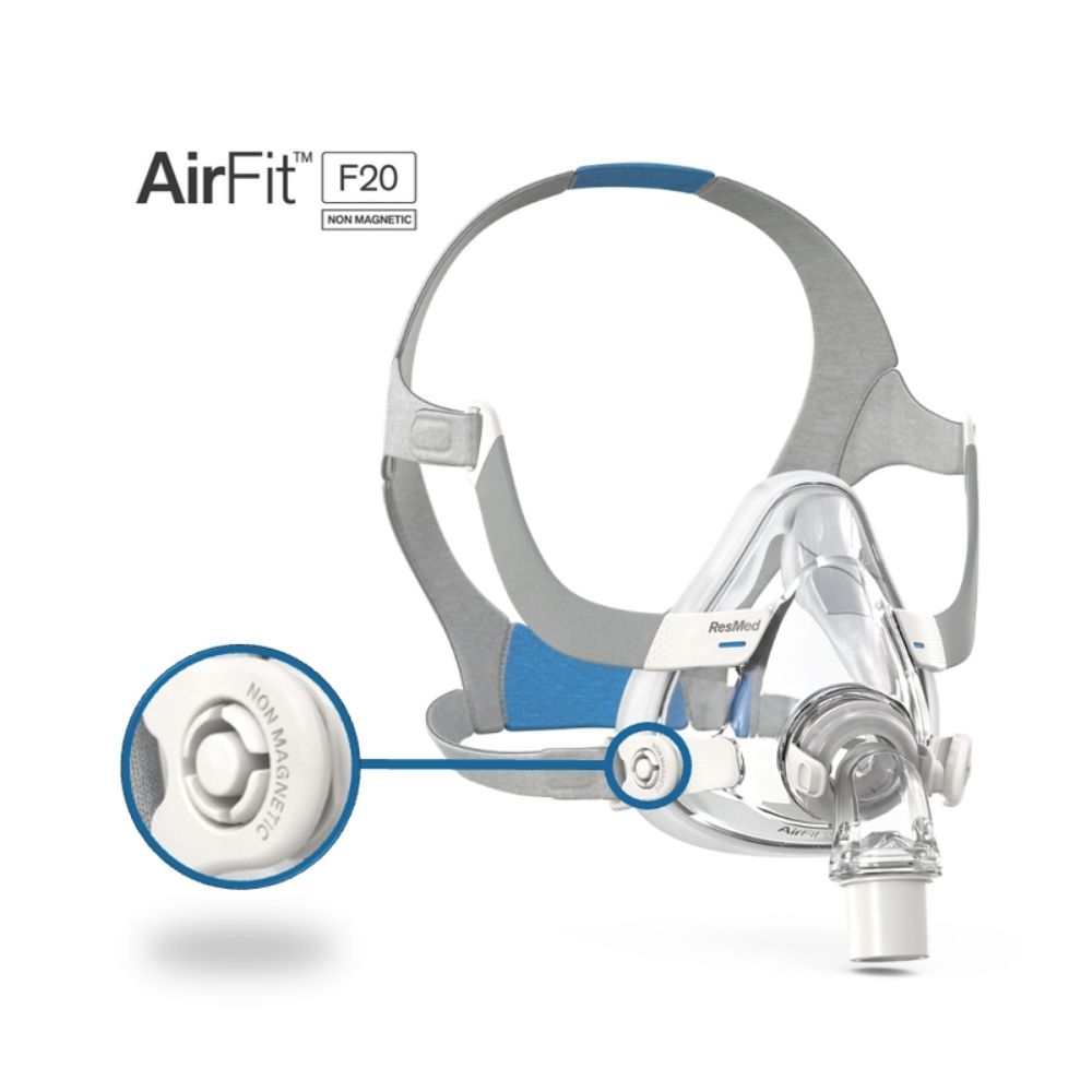 Mascarilla CPAP ResMed AirFit F20 No-Magnética full face vista 3/4