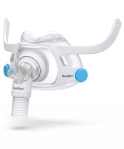 Marco y codo con válvula QuietAir de la mascarilla ResMed AirFit F40, con conexión de tubo frontal