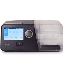 Pantalla a color del CPAP de mesa React Health Luna G3, vista frontal con controles