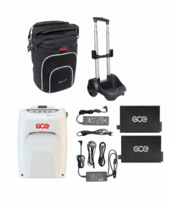 Contenido del paquete del concentrador GCE Zen-O: equipo, baterías y accesorios