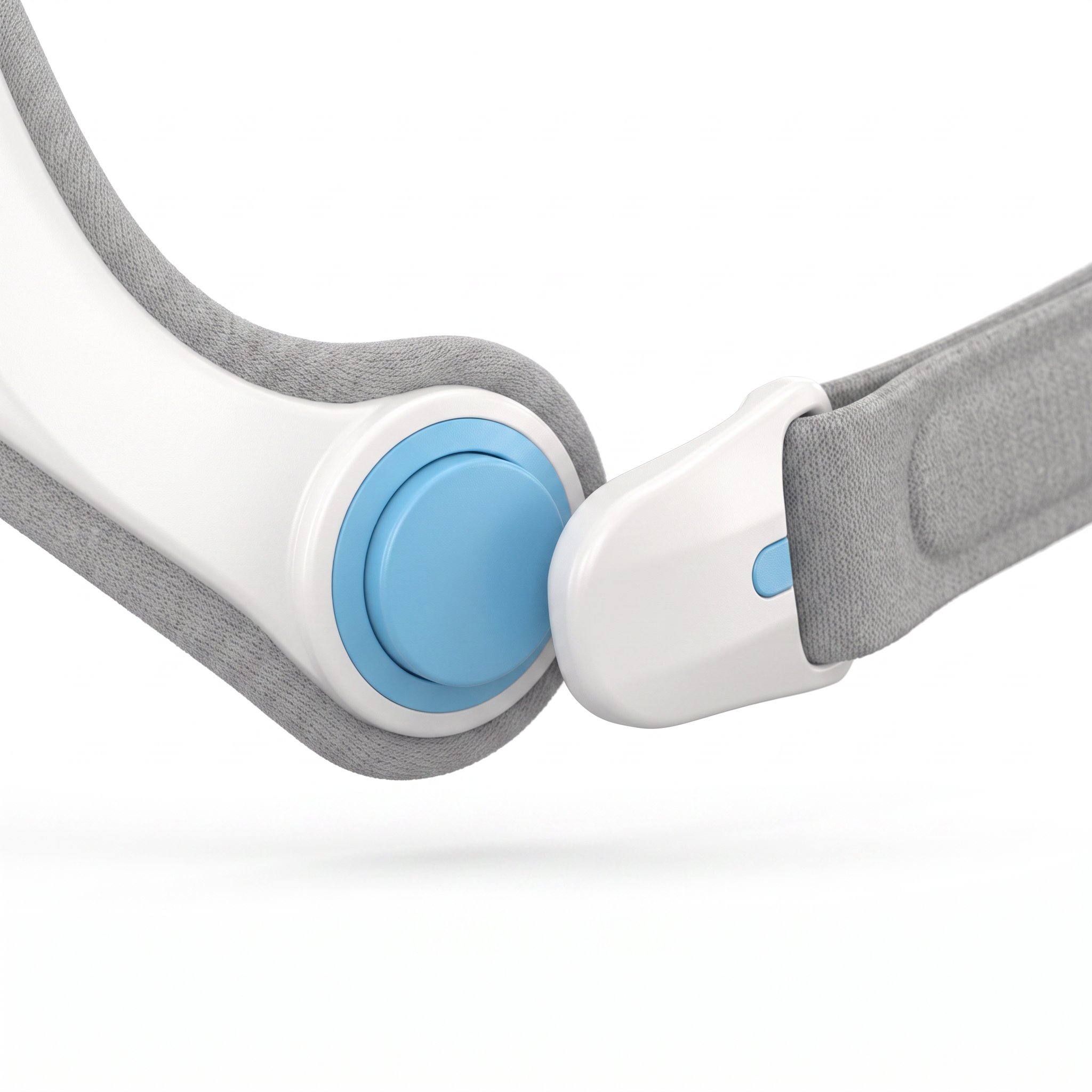 Clips magnéticos del arnés de la mascarilla nasal ResMed AirFit N20, detalle del enganche azul