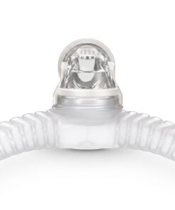 Conector del tubo en la parte superior de la cabeza (diseño tube-up) de la mascarilla nasal ResMed AirFit N30i, con codo transparente y venteo QuietAir