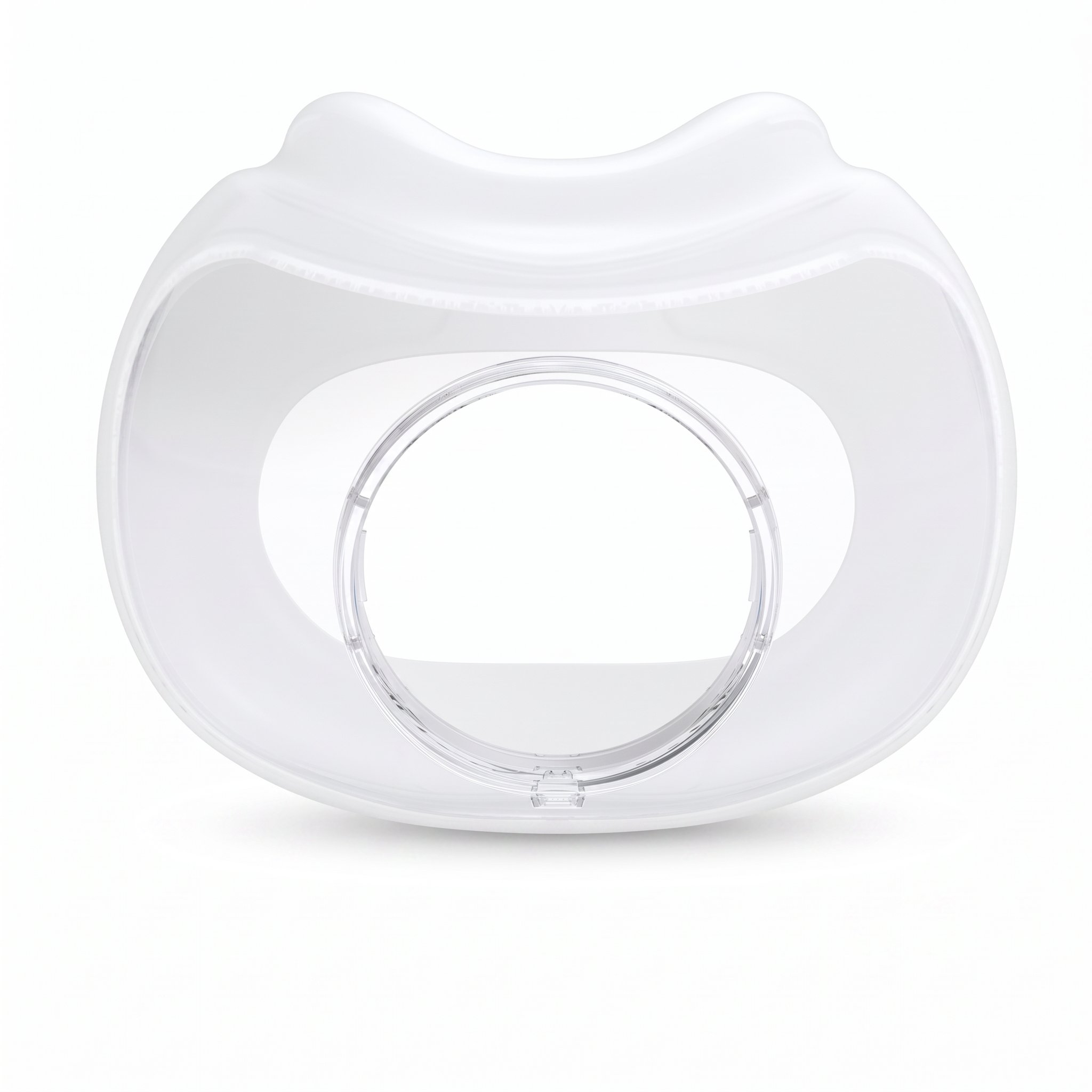 Cojín facial de silicona de la mascarilla React Health Rio II que sella bajo la nariz y alrededor de la boca, deja el puente libre