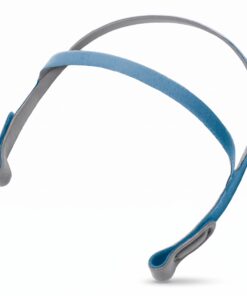 Arnés de correa partida azul y gris de la mascarilla CPAP de almohadillas nasales React Health Rio II