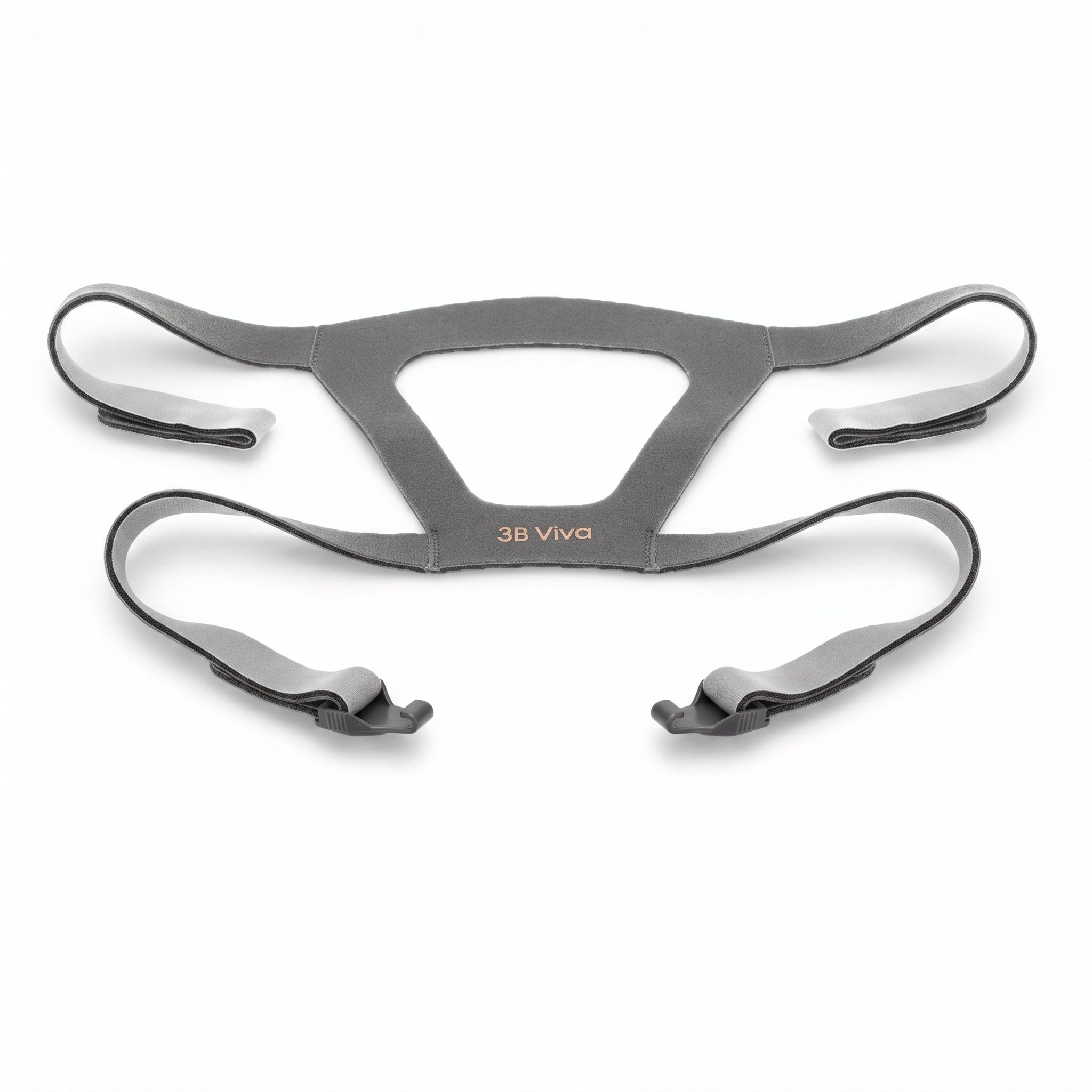 Arnés gris de dos tonos con clips de liberación rápida de la mascarilla nasal React Health Viva
