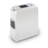 Concentrador de oxígeno portátil OxyGo Next, vista frontal, cuerpo blanco con acento azul